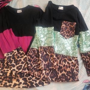 2 Animal Print long sleeve tops